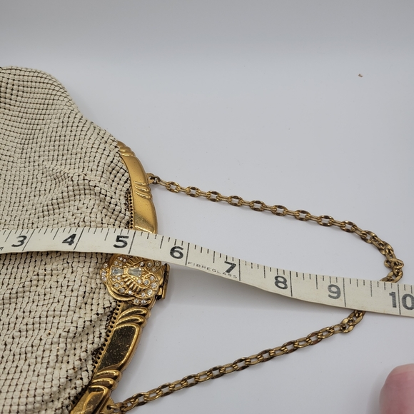 VTG Whiting & Davis Mesh Handbag with Rhinestone Clasp - Picture 12 of 16